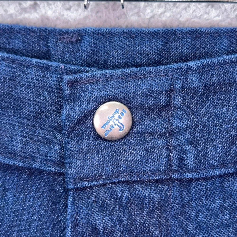 VTG Seafarer Jeans Mens 32x31 Blue Utility Trousers Denim Bell Bottom Pants